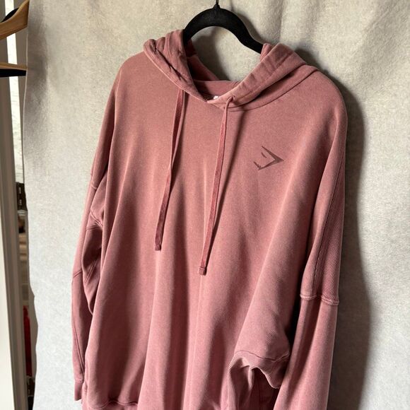 Gymshark Power Washed Hoodie Oversized Rose Brown Men’s size XXL Big and Tall - Picture 5 of 8